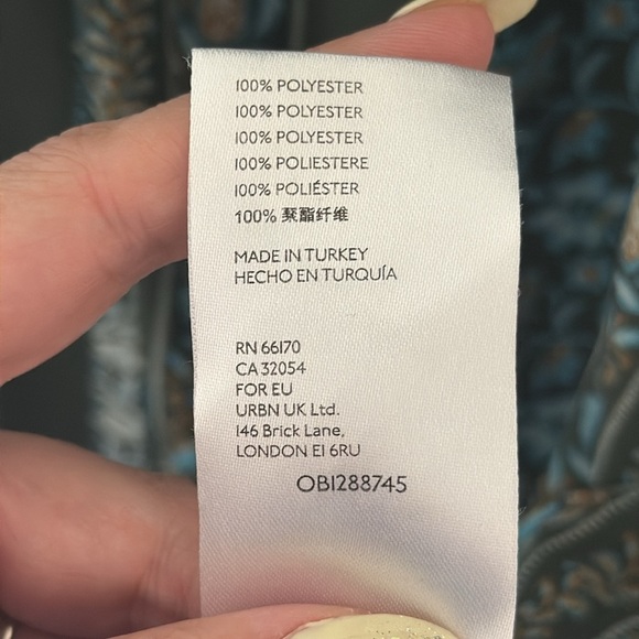 Anthropologie Sona Blue Motif Paisley Square Neck Tunic Dress Size Medium - Picture 6 of 7